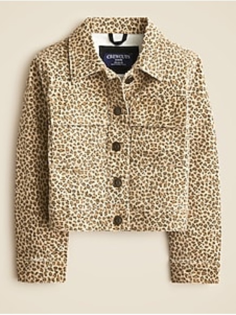 J Crew Crewcuts Girls' denim jacket in leopard print Size XS 4-5